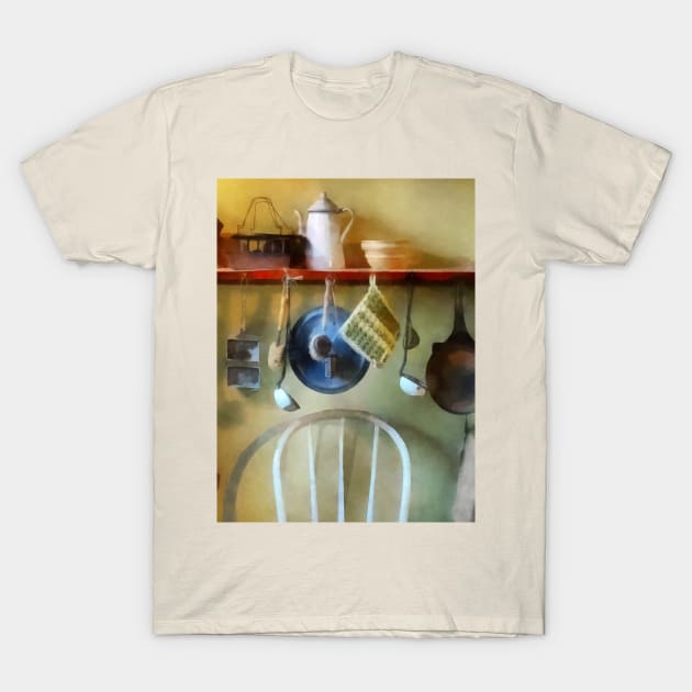 Kitchens - 19th Century Farm Kitchen T-Shirt by SusanSavad